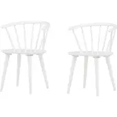 Ebuy24 Bobby chaise de salle à manger avec accoudoirs bois blanc