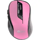 C-TECH My? WLM-02P,??erno-r????ov??, bezdr??tov??, 1600DPI, 6 tla????tek, USB nano receiver (Sans fil), Souris, Noir, Pink
