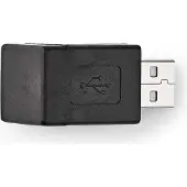 Nedis Adaptateur USB-A | USB 2.0 | USB-A mâle | USB-A femelle | 480 Mbps | Rond | Nickelé | PVC | Noir | Boîte