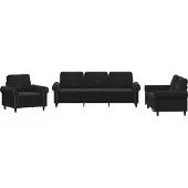 vidaXL Ensemble de canapés 3 pièces avec coussins Noir velours