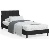 vidaXL Lit avec matelas "Hanko" noir 90x200 cm velours