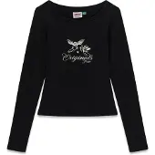 GUESS T-shirt noir / blanc