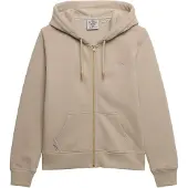 Superdry pour femme. W2012672A Sweat à capuche zippé Essential Logo beige (S), Casuel, Coton