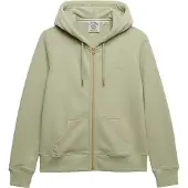 Superdry Femme Sweat à Capuche Zippé et Semi-brossé à Logo Essential Green Taille: 44