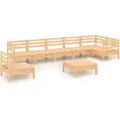 Syfax Salon de jardin 8 pcs Bois de pin massif