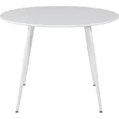 Ebuy24 Plaza Table à manger Ø100cm, blanc.