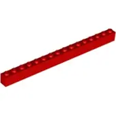 LEGO 250 pièces 2465 brique 1x16 partie briques de base 250 rouge