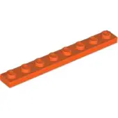 LEGO 1x8 plaque 3460 - 250 pièces orange rouge