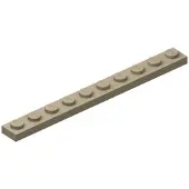 LEGO 1x10 plaques 4477 - 250 pièces beige foncé