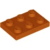 LEGO 2x3 plaques 3021 - 250 pièces orange foncé