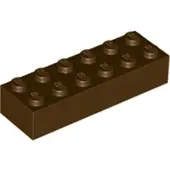 LEGO 2x6 brique 2456 - 250 pièces marron
