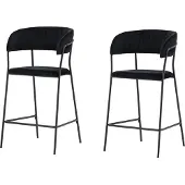 Ebuy24 Lui tabouret de bar velours noir.