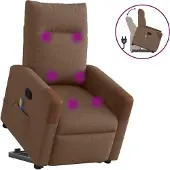 Syfax Fauteuil de massage inclinable Marron Tissu
