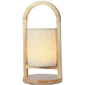 V-TAC LED Solution Lampe de table rechargeable à LED beige avecReproduction en bois 320mm 1.5W 23091