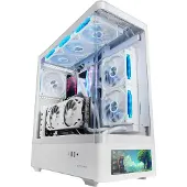 Mars Gaming MCLCDPROW, tour moyenne, PC, blanc, ATX, Micro ATX, Mini-ITX, verre trempé, gaming
