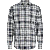 Jack & Jones Chemise 'JJEDOVER' bleu clair / bleu foncé / marron / blanc