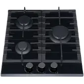 MPM 45-GMH-16, Noir, Intégré, 45 cm, Plaque de cuisson à gaz, verre, 3 zone(s)
