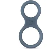 Huismerk Classic - cockring double pénis et testicules - gris