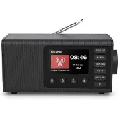 Hama Radio numérique "DR1001", FM/DAB/DAB+/Bluetooth RX, radio-réveil, noir (00054260)