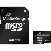 MediaRange MR958 Carte mémoire Micro SDHC 16 Go classe 10 avec adaptateur de carte SD