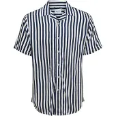 Only & Sons Chemise 'Wayne' bleu foncé / blanc