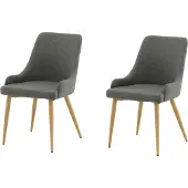 Venture Home Plaza chaise de salle à manger avec accoudoirs gris foncé, chêneReproduction