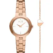 Armani Exchange Parure de bijoux rosé / blanc