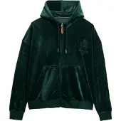 Superdry Country Club Velour Full Zip Sweatshirt Vert L Femme
