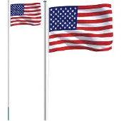 vidaXL Drapeau des États-Unis avec mât 6,23 m Aluminium