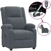 vidaXL Fauteuil inclinable électrique Gris foncé Velours