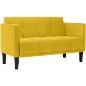 vidaXL Canapé deux places jaune 111 cm velours