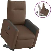 vidaXL Fauteuil relax avec releveur Marron Tissu
