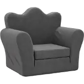 vidaXL Canapé-lit pour enfants Anthracite Peluche douce