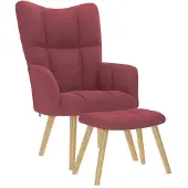 vidaXL Fauteuil relax avec pouf vin rouge Tissu