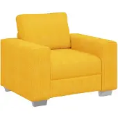vidaXL Fauteuil Jaune clair 100x77x82 cm Tissu velours côtelé