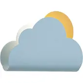 QAZQA Applique murale pour enfants Nuage bleu avec soleil - Cloudy