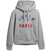 Superdry Glitter Graphic Logo Hoodie Gris M Femme