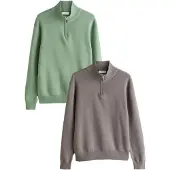 Next Pull-over taupe / vert pastel