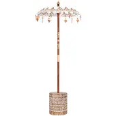 vidaXL Parasol balinais avec socle Crème 95 x 95 x 260 cm
