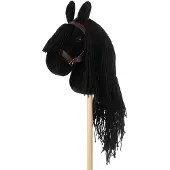 By ASTRUP Cheval bâton - - Tête de cheval noir - 68 cm - Pour enfants de 3 à 8 ans - Bois