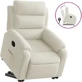 vidaXL Fauteuil relax avec releveur Crème Velours
