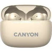 Canyon Casque Bluetooth TWS-10, intra-auriculaire, avec réduction de bruit (ANC), Bluetooth, avec commandes tactiles, couleur beige,au détail - Casque - 20 kHz