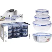 Excellent houseware Récipient de stockage 3 pièces rond, transparent, Boîte de conservation, Transparent