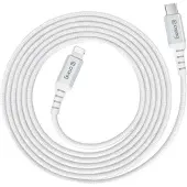 Crong Armor Link - Câble de recharge rapide USB-C Lightning MFi 150cm (blanc)
