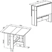 Symbiosis Table à manger pliable Papillon - blanc/béton