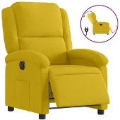 vidaXL Fauteuil relax électrique jaune velours