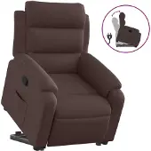 vidaXL Fauteuil relax avec releveur Tissu marron foncé