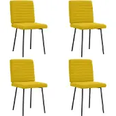 vidaXL Chaises de salle à manger 4 pcs. Jaune velours