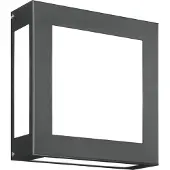 CMD 62 Applique murale acier inoxydable anthracite verre opale IP44 28x28cm