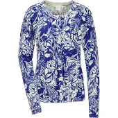 MADELEINE Cardigan bleu / blanc cassé